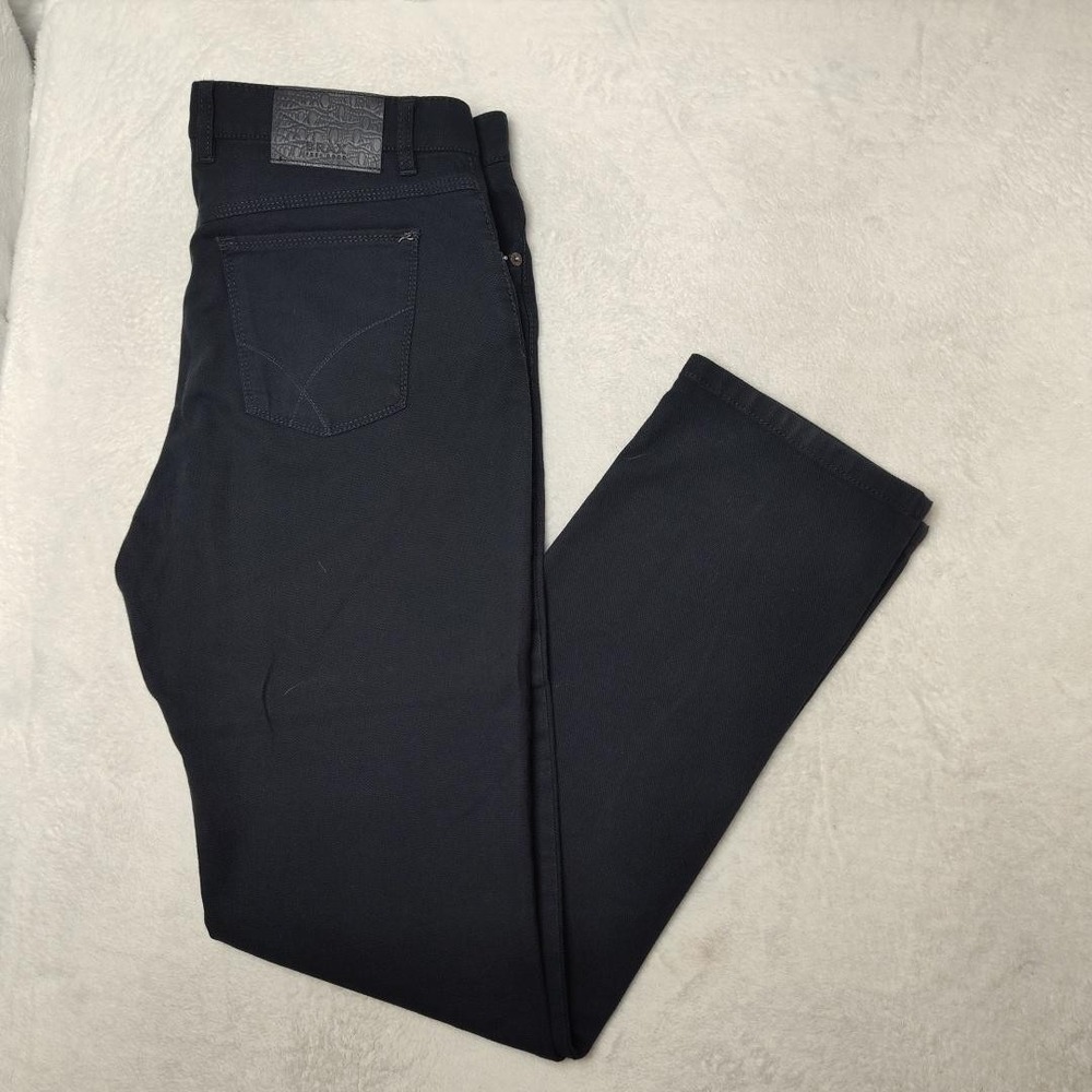 Brax Pants Mens 36x34 Blue Cooper Fancy Straight Dark Wash Stretch Comfort